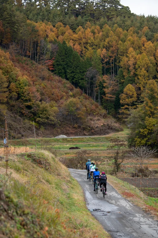 Cycling in autumn in Nagano prefecture Japan