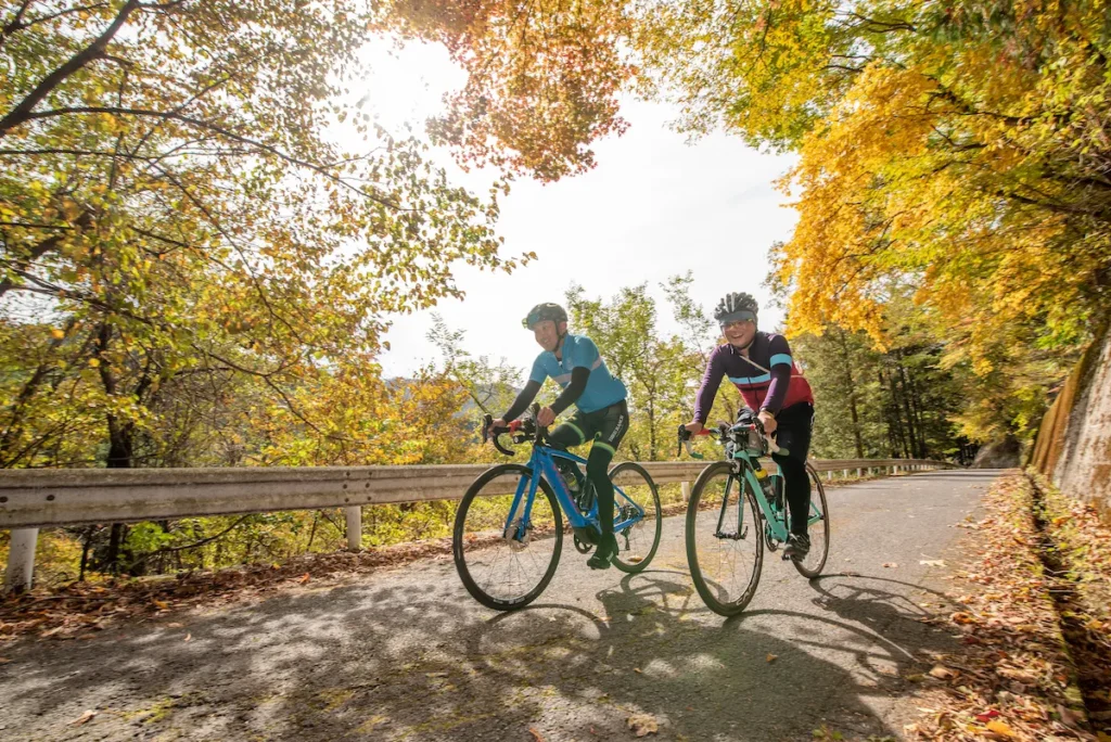 Cycling in Autumn, Nagano prefecture in Japan